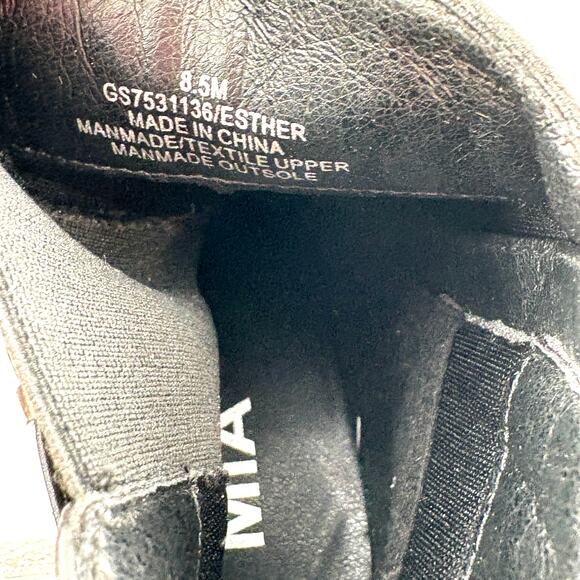 MIA Esther Platform Booties 8.5 Black NWOT Boots Ankle Wrap Buckle Heel 90s - Picture 10 of 10